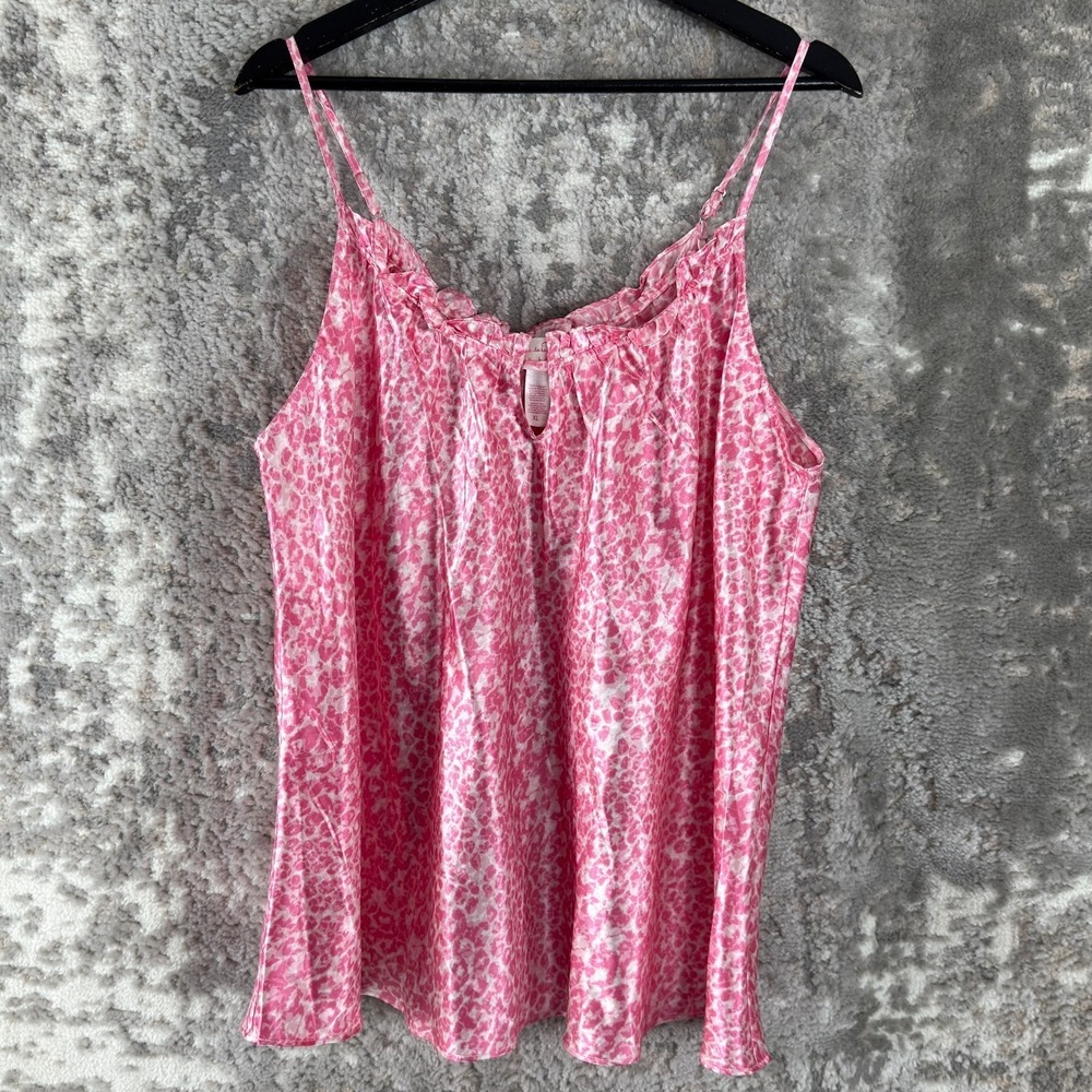 Oscar De la Renta Pink Label Size XL Floral Keyhole Casual Tank Top Pink